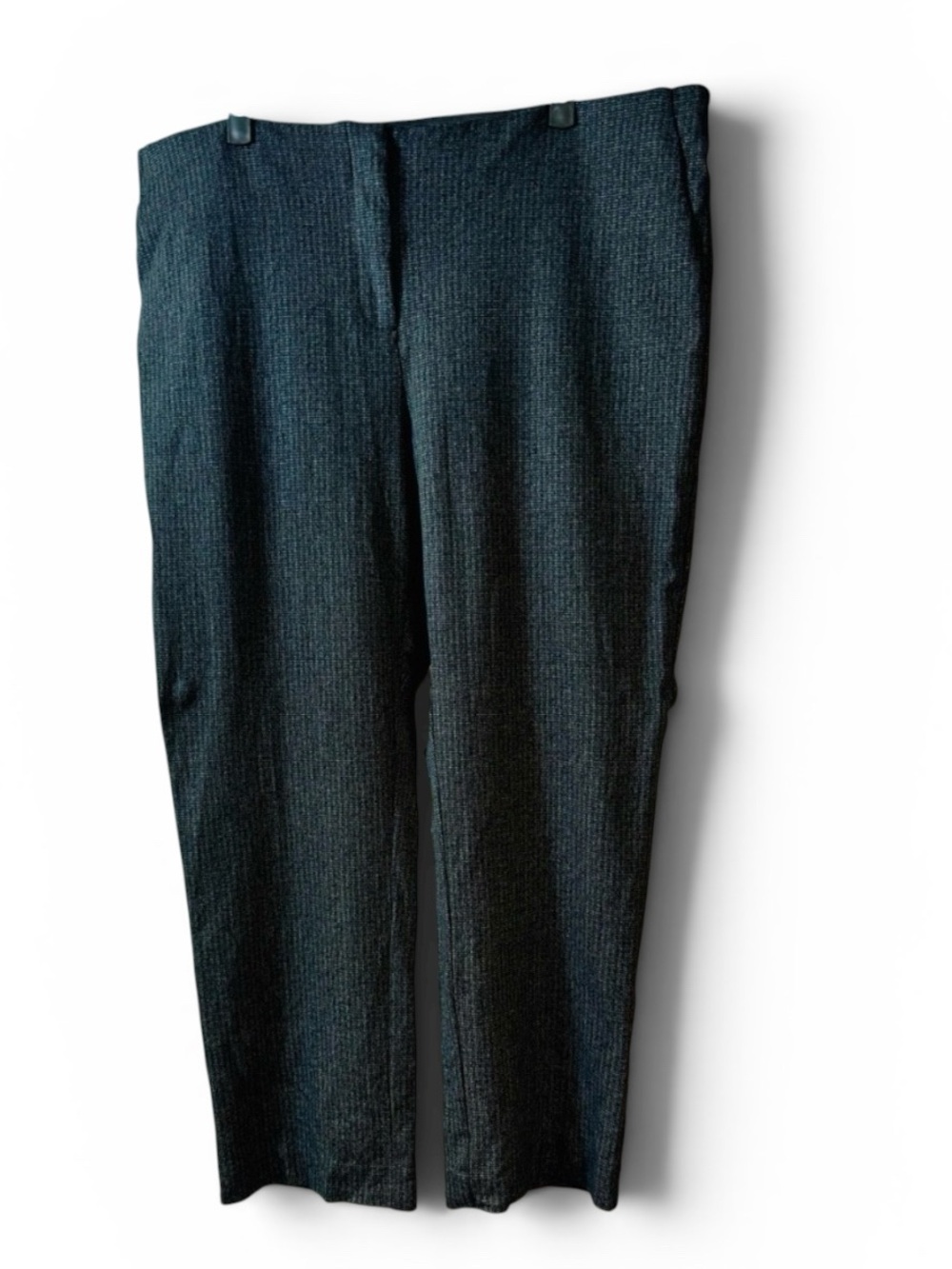 Amanda & Chelsea Black & Gray Stretch Patterned  Straight Leg Trousers Sz 16W‎